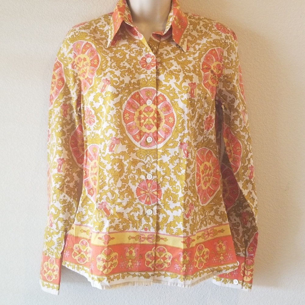❣Lucky Brand 100% Cotton Paisley Button Down Top❣